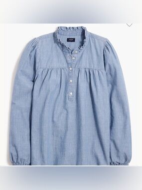 J. Crew Factory RuffleNeck chambray top